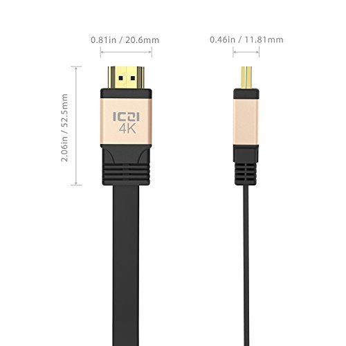 ICZI HDMI Kabel, ermöglicht 4k, 3D, HDR und High-Speed Ehernet, vergoldet, für UHD & Full-HD Fernseher und Monitore (1.5m, Gold) - 5