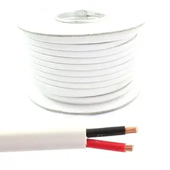 Glopro Store 25feet 1mm White PVC 2 core Copper wire electrical equipment cord extension wire