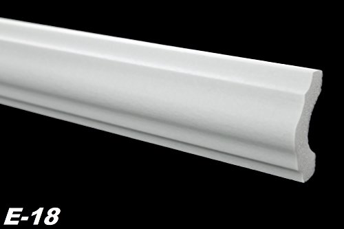 2 Meter Flachprofil Wandleiste Dekoration Stuckleiste hart 18x38mm, E-18