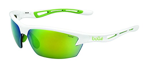 Bollé 11773 Gafas de Sol Deportivas, Unisex, Blanco Brillante/Verde (Green Edge), Medium