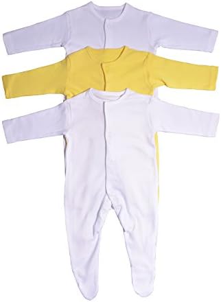 Baby Sleepsuits Babygrow 3 Pack Long Sleeve Newborn 100% Cotton 0-18 Months
