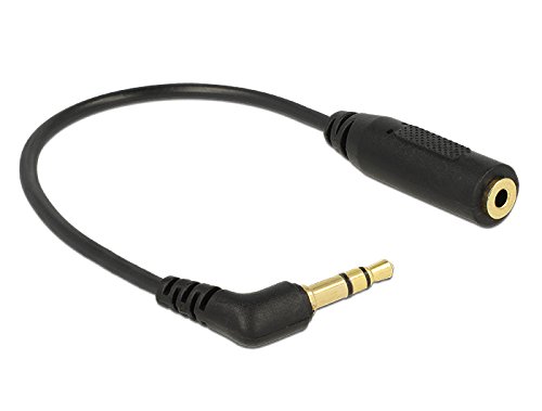 Adapterkabel Klinke 3,5 mm 3 Pin Stecker > 2,5 mm 3 Pin Buchse gewinkelt 17cm Delock
