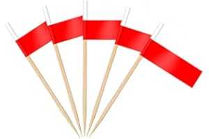 AhfuLife 100/200 szt. Polski wykałaczki, flagi na ciasto, polski kij koktajlowy, flaga na kanapki, jedzenie, babeczki, toppery, zastawa stołowa, mistrzostwa świata, artykuły imprezowe, pub, królewskie