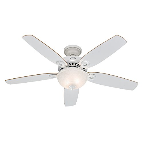 Hunter Fan 50570 Hunter Builder Deluxe Blanc 132 cm Ventilateur de plafond avec éclairage, Acier, 65 W, 132 cm