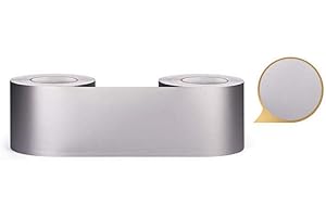 GUEST RUYUNLAI Bordure de papier peint Argent mat Décoration murale amovible Frise Murale Autocollant Papier Peint Autocollant imperméable en PVC Plinthe 20CM X 500CM