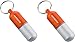 Produktbild munkees 2 x Schlüsselanhänger Tablettenbox Pillendose Medikamentenbox Wasserdicht, Aufbewahrungsbox mit Schraubverschluss (Gummidichtung), Groß - 25x88 mm, Orange, Doppelpack, 362739