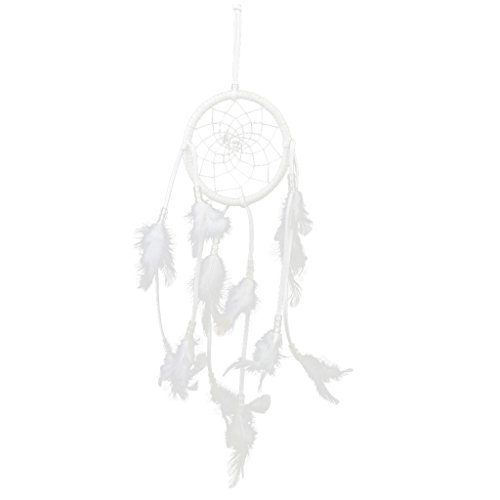 Traumfänger Handgemachte weiß Feder mit Clear Perlen Dreamcatcher Wand Hängende Dekoration