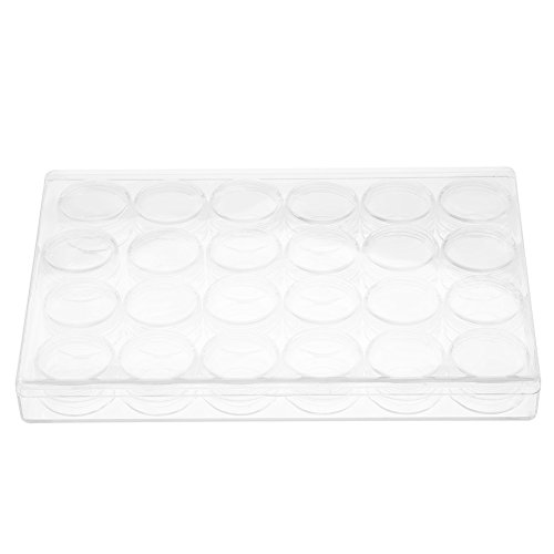 Preisvergleich Produktbild Plastikbehälter, Durchsichtige Kleiner Runder Flaschen-Behälter mit Kappe, Klare Plastikschrauben, Im Rechteck-Plastikkasten Schmuck-Zusätze(24 round bottles)