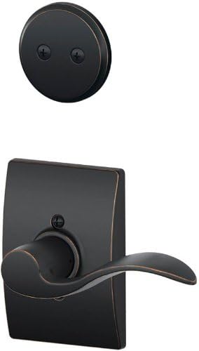 Schlage Lock Company F94ACC716CENLH Accent Lever Left Handed Dummy Interior Pack with Deadbol, Aged Bronze