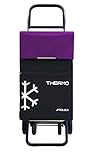 Bolsa con bolsillo termico Rolser M260279 - Carro Compra 4 Ruedas Termo Negro y Malva
