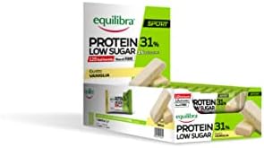 equilibra, Alimenti Proteici, Barrette Proteiche, 31% Proteine, 24x35g, Vaniglia, 125Kcal a Barretta, per il Mantenimento della Massa Muscolare, Senza Olio di Palma