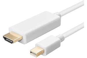 Tec-Digi Cable 4K Mini DisplayPort DP a HDMI, chapado en oro, adaptador HDTV de 1,8 m, compatible con Thunderbolt para Apple Mac, MacBook Air Pro, iMac