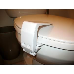 Mommy's Helper Toilet Seat Lid-Lok with Easy one hand release operation is easy for an adult hand Baby / Child / Infant / Kid