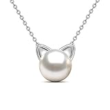 Colgantes plata de ley 925 mujer niña collares gatos Un diseño simple y decente combinaría perfectamente con tu ropa.