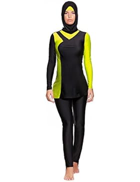 4 tlg. Muslimischer Vollkörper Badeanzug Burkini / Islamische Badebekleidung Tesettür mit Hijab f5442