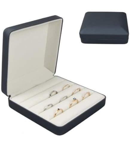 FuninCrea Petite Boîte à Bijoux Pour Bagues Avec 6 Rainures Pour