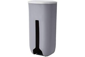 BANZIAJU Plastic Garbage Bag Holder, Carrier Bag Holder, Bin Bag Holder, Wall Mounted Carrier Bag Storage Trash Bag Dispenser, Self Adhesive Bin Bag Holder For Kitchen, Gray