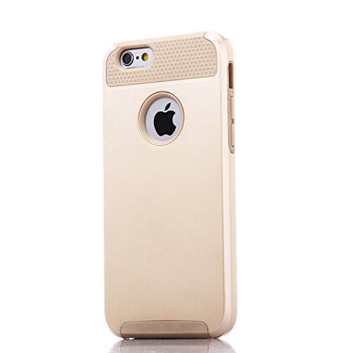 Funda iPhone 6S y Funda iPhone 6 4 7 pulgadas  de pl  stico duro y de silicona Funda proctetora de goma con dos cubiertas de oro para defensa militar Protector oro 