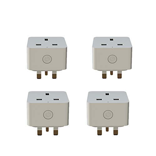 WiFi Smart Plug, Mini Outlet Smart Socket, Energy Monitoring, Timing Function Control Your Devices from Anywhere, Compatible with Alexa Echo Google and IFTTT, No Hub Required (4Pcs/Lot)