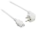 Produktbild Invero® 10m Weiß Geräte-Anschlusskabel Winkel Kaltgeräte-Kupplung IEC 320 C13 Netzkabel