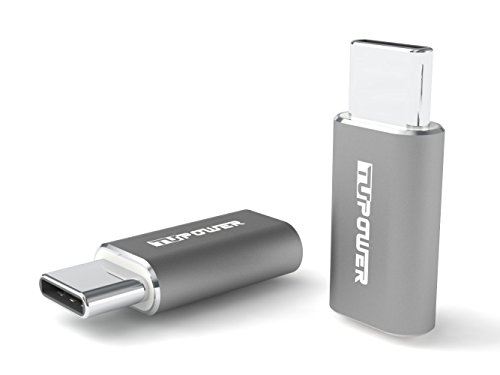 A02 Type C Adapter USB C zu Micro USB Adapter mit ALU Grau für Samsung Galaxy S8 Plus A7 A5 A3 Tab S3 2017 Huawei Mate 9 P10 P9 Plus HTC U11 Ultra LG G6 Nexus 5X 6P ZTE Axon 7 von TUPower - 4