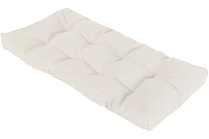 XINWANHONG Coussin de Banc Extérieur 1 2 3 ou 4 places, 8cm Coussins de Balancelle Jardin Imperméable Antidérapant Mobilier d'extérieur Coussin d'assise Rectangulaire Pour Terrasse Fenêtre,Blanc,60x60cm
