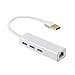 Produktbild VersionTech USB 3.0 Hub 3 Ports Verteiler 100Mbps Lan Netzwerk Adapter für Laptop Apple Macbook Pro Air, iMac, Mac Mini, Windows System, Mac OS X, Chromebook Haus office, Silber