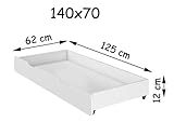 Clamaro ‚Traumland‘ Kinderbett (34 Motive + Wunschname) 70×140 oder 80×160 inkl. Matratze, Lattenrost, Bettkasten (Unterbett Schublade auf Rollen), keine scharfen Kanten und Ecken durch umlaufende ABS Kantenschutzleisten - 7