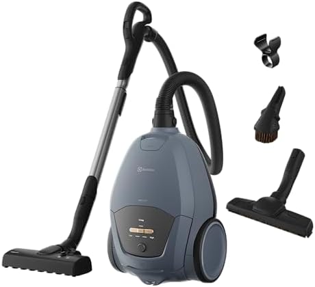 Electrolux EB71U2LDB, Aspirapolvere a Traino con Sacco Silent Bag, 59 dB(A), Filtro HEPA Lavabile, Modalità Auto Per Regolazione Potenza, Bocchetta AllFloor Auto, Raggio 12 m, 230V