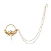 I Jewels Ethnic Gold Plated Nose Ring with Chain For Women NL03 RS.349.00