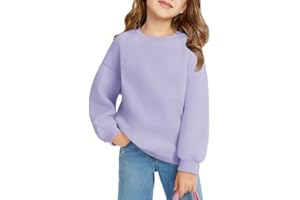 Haloumoning Girls Oversized Crewneck Sweatshirts Kids Fashion Fleece Drop Shoulder Pullover 5-14 Years