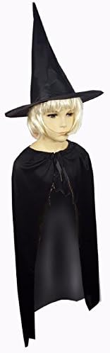 Girls Witches Cape & Hat Ladies Halloween Cloak Costume Fancy Dress Dracula Goth
