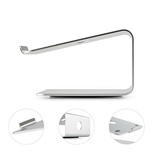 auna A-ST-2 Lapständer Notebook Halter (ergonomischer Blickwinkel von 18°, Silikon-Pads, wärmeabführendes Aluminium) silber - 7