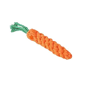 Dogista Durable Orange Carrot Knotted Cotton Rope Toys for Teeth Cleaning and Chewing, Small & Medium Dog/Cat/Puppy (Multicolour).