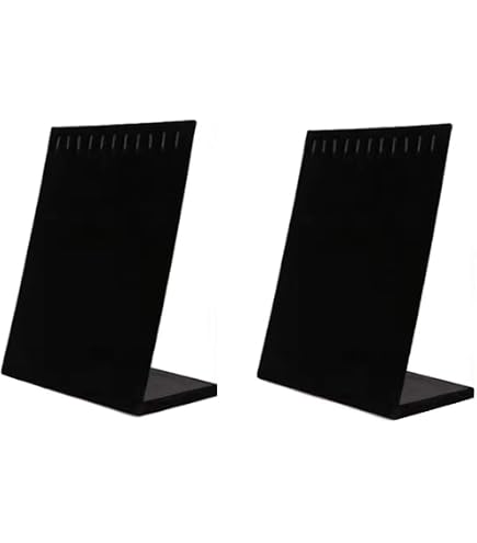 TINGSING Espositore per collane in velluto, busto per gioielli, con base in legno, manichino per collane, ciondoli, catenine, organizer per vetrine, boutique, fiere, grande, grigio