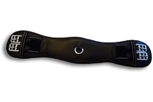 A&M Reitsport Englisch Sattelgurt aus Leder für baumloser Sattel, Kurzgurt Dressurgurt Schwarz, Größe:60 cm