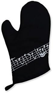Vienna World Gift Line Of Notes Design Mitts Kitchenware Stylish Bbq Glove Black