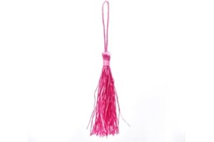 QPSUPPLIES 10 x Dark Pink Silky 13.5cm Crafts Making Tassels - For Bookmarks, Weddings and Cardmaking