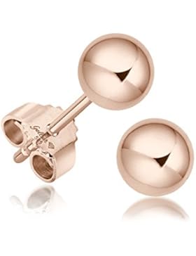 Juwelier Gelber Kugel Ohrstecker Rosé Gold 585 14 Karat ca. 4,5mm Mittel