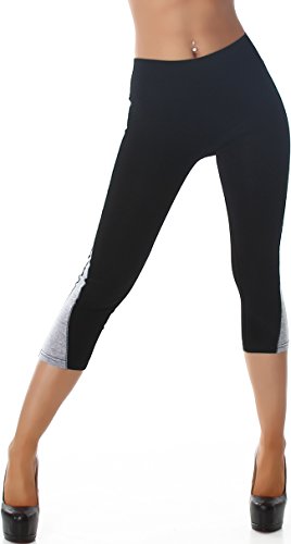 Power Flower Damen Capri-Leggings Twirl Zweifarbig mit hohem Bund (34 - 40)
