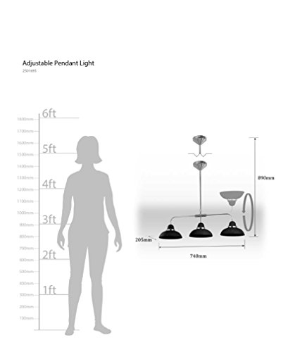 Premier Housewares 3-Light Chrome Ceiling Pendant - Black