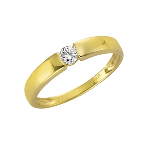 Fascination by Ellen K. Damen-Ring 375 Gelbgold Zirkonia Rundschliff wei Gr. 60 (19.1) - 360370073-2-060