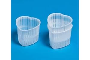 EUROSHOPPINGONLINE Forma Formina fuscella fascella cestino ricottiera ricottiere cesto canestrello forma plastica per ricotta formaggio 80 ml stella cuore (10 Fuscelle Stella)