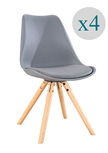 Aryana Home - Pack de 4 Chaise nordique Nordic (inspiration tower eame) Gris Foncé