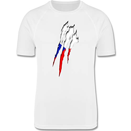Shirtracer Länder – Tschechien Krallenspuren – XL – Weiß – F350 – Herren Laufshirt