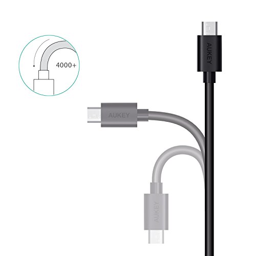 AUKEY Micro USB Kabel 6 Stk. 3m*1 + 2m*1 + 1m*2 + 0,3m*2 Ladekabel und Datenkabel für Android Smartphones wie Samsung/HTC/Huawei /Kindle Schwarz - 3
