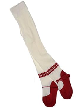 calzemaglia crema e rosse con fiocco di velluto rosso. Varietà di taglie