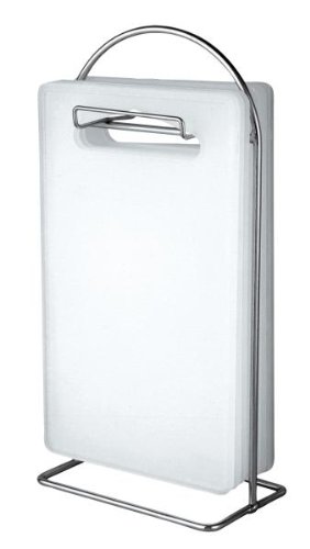 6 Frühstücksbrettchen Kunsstoff-Brettchen auf einem Chrom-Drahtständer