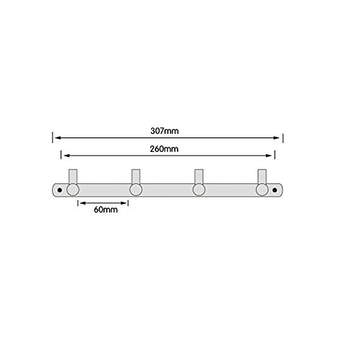Handtuchhaken Bademantelhaken Kleiderhaken Wandhaken mit 5 Haken der Wand befestigt, Chrom mit 4 Haken der Wand befestigt, Chrom - 4