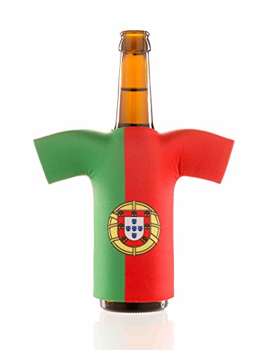 Flaschentrikot Portugal – Flaschenkühler, Bierkühler, Getränkekühler aus Neopren – Fanartikel und Partyspaß zum Grillen, Public Viewing und Feiern